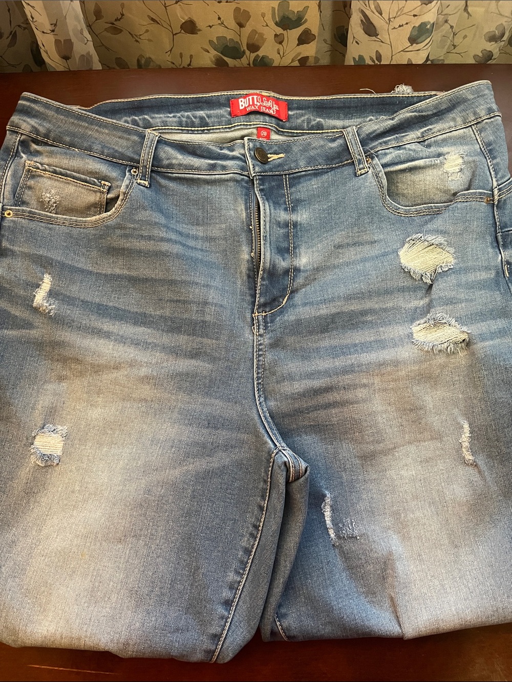 Light Blue Distressed Boyfriend Jeans for Women